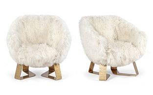 Sculptural Bronze Accent Chair 