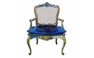 Carved Armchair with Artisan Paint Finish