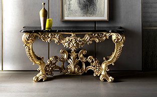Gilt Carved Console Table in the Baroque Style