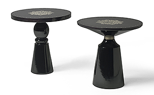 Luxury Brass Inlaid Side Tables