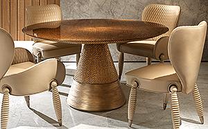 Luxury Dining Table in Unique 3D Bronze Finish