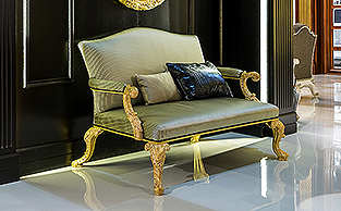 Extravagant Carved Gilt Throne Sofa