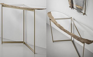 Modern Luxury Engraved Glass Console Table