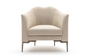 Modern Luxury Armchair with Bronze Metal Legs