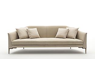 Modern Luxury Sofa with Bronze Metal Legs