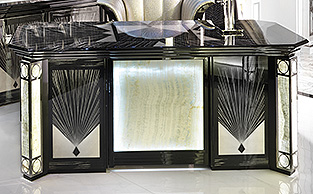 Luxury Art Deco Desk with Onyx Marble