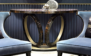 Luxury Console Table with Elliptical Rings Design