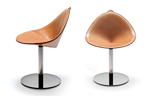 Leather Swivel Chair with Steel Base