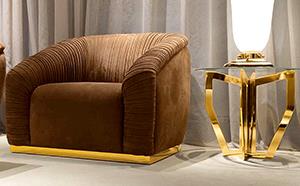Luxury Pleated Leather Armchair