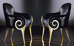 Luxury Dining Chair with Carved Gold Leaf 