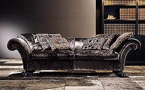 Luxury Sofa with Carved Lion Paw Feet