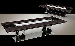 Architectural Dining table Macassar Ebony and Steel