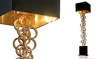 Sculptural Floor Lamp with Rings Design
