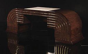 Luxury Executive Desk Walnut and Brass