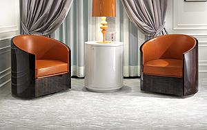 Macassar Ebony Swivel Armchair