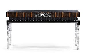 Ebony and Luxury Murano Glass Console Table