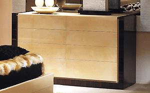 Luxurious Macassar Ebony and Leather Drawers