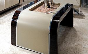 Macassar Ebony and Leather Coffee Table