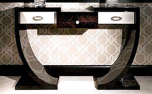 Macassar Ebony Console Table with Jewel Handles