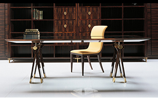 Architectural Macassar Ebony Wood Dining Table