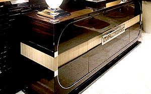 High End Macassar ebony and Leather Sideboard