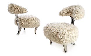 Sculptured Bronze Accent Chair