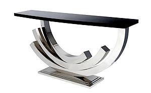 Polished Nickel Sculptural Console Table