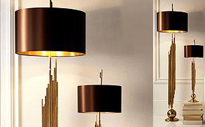 Sculptural Floor Lamp Metal Rods Design