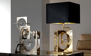 Sculptural Table Lamp Geometric Design