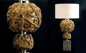 Luxury Italian Gold Majolica Table Lamp