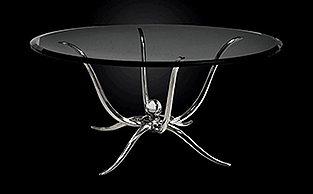 Sculptural Cast Aluminum Dining Table