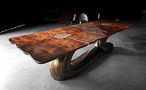 Sculptural Walnut Dining room Table