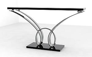 Sculptural Polished Steel Console Table