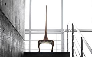 Sculptural Walnut Accent Chair