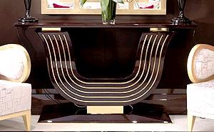 Luxury Walnut Art Deco Console Table