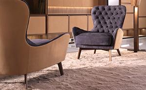 High End Modern Leather Highback  Armchairs