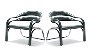 Architectural Leather Armchair