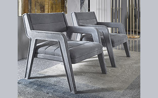 Modern Designer Leather Accent Armchairs