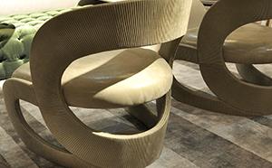 Sculptural Design Armchairs Leather
