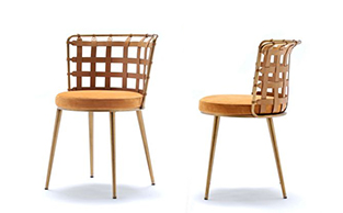 Hide Leather Chair with Strap Design