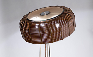 Contemporary Retro Floor Lamp with Leather Shade