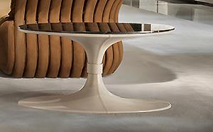 Luxury Leather Side Table with Marble Top