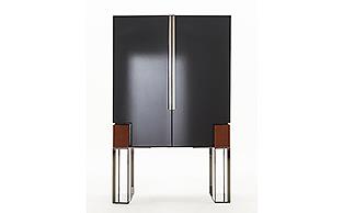 Modern Designer Bar Cabinet - Black Nickel