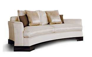 Luxury Upholstered Sofa with Curved Profile