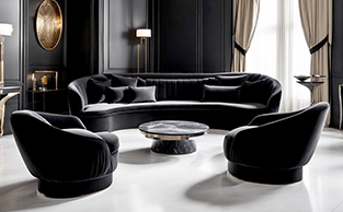 Contemporary Sofa in Luxury Velvet