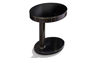 Macassar Ebony Wood Side Table 
