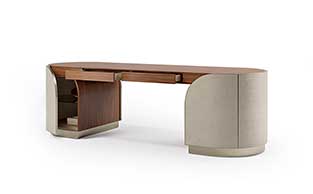 Modern Luxury Leather and Wood Desk