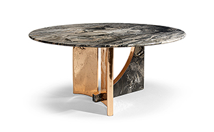 Artisan Cast Bronze and Marble Round Table