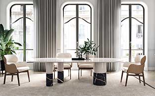 Modern Luxury Dining Table Marble and Wood