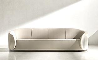 Luxury Design Sofa with Pleated Upholstery